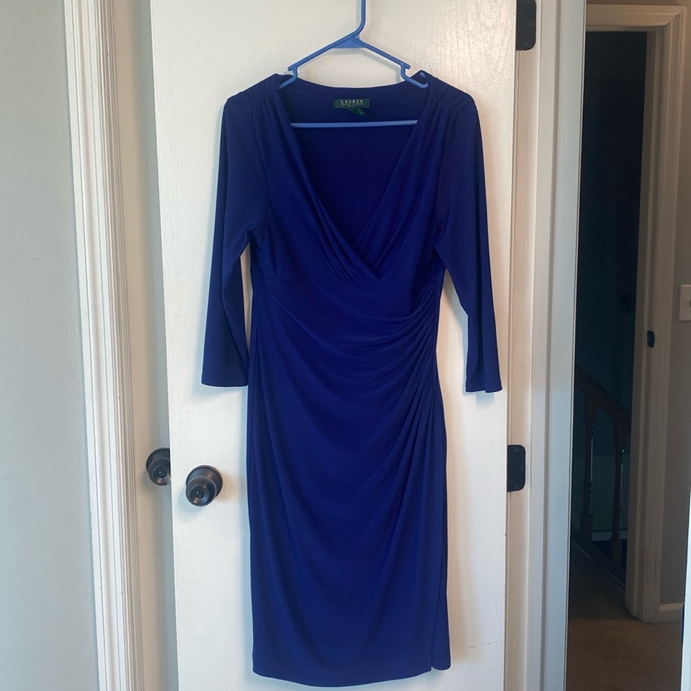 Blue wrap dress